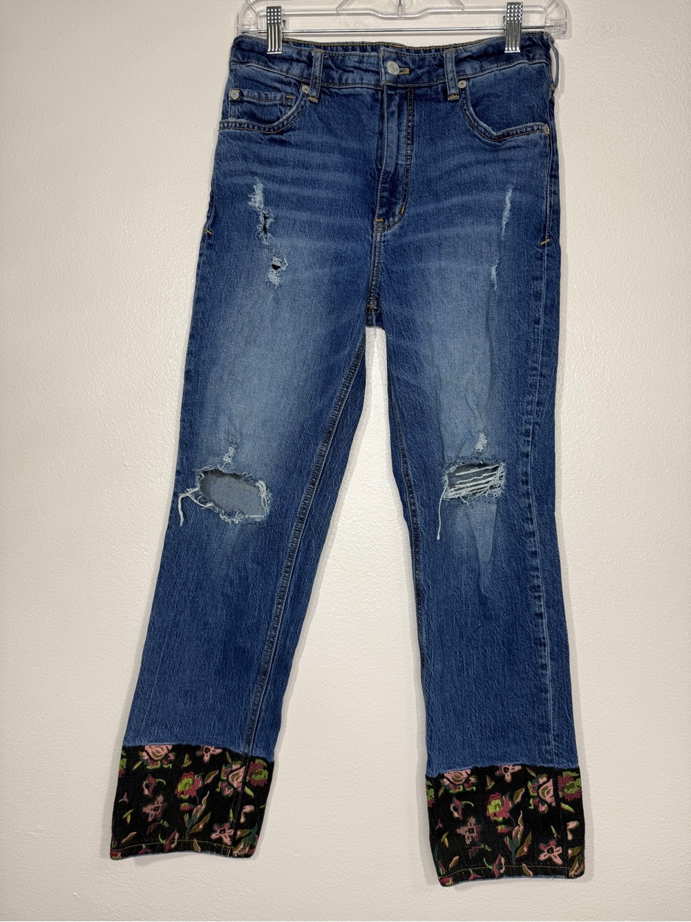 Anthropologie | Pilcro Crop Embellished Hem Jeans 27